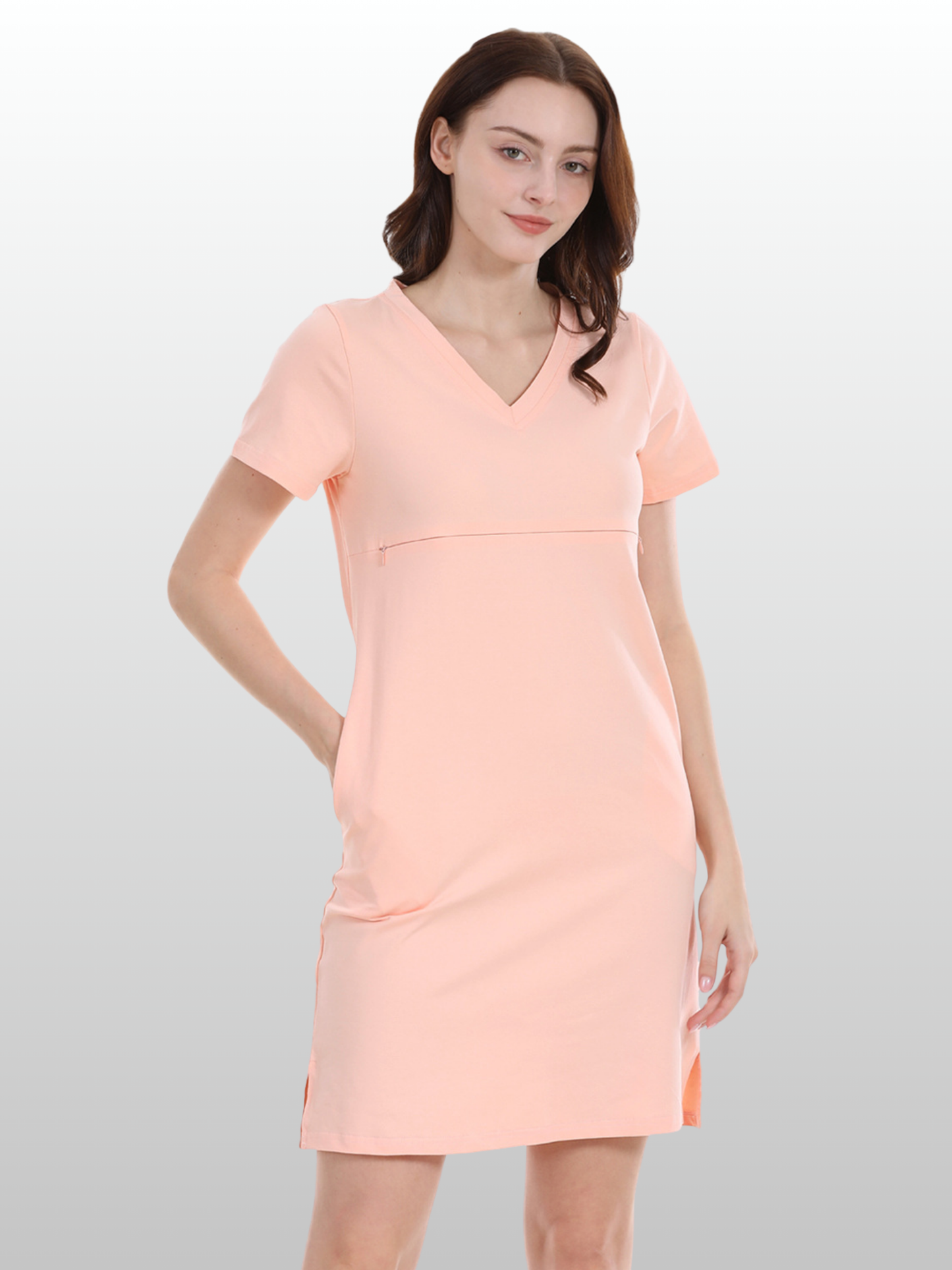 Stillkleid, Lounge, Hauskleid, Reißverschluss, Modal, Atmungsaktiv, Schwangerschaft Wochenbett
