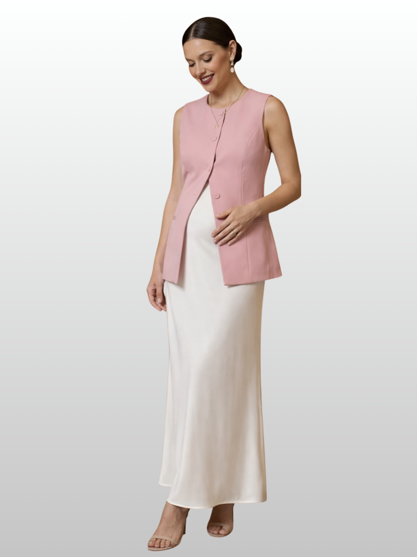 Umstandsweste Business mit Knopfleiste & Peplum-Saum