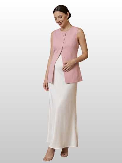 Umstandsweste Business mit Knopfleiste & Peplum-Saum