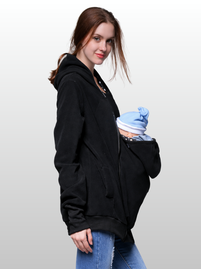 Tragejacke mit Babyeinsatz, 2-in-1 Fleece, auch Umstandsjacke