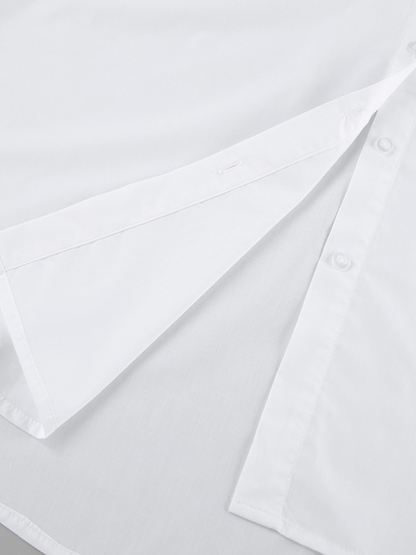 Umstandshemd oversize mit durchgehender Knopfleiste und langen Manschetten
