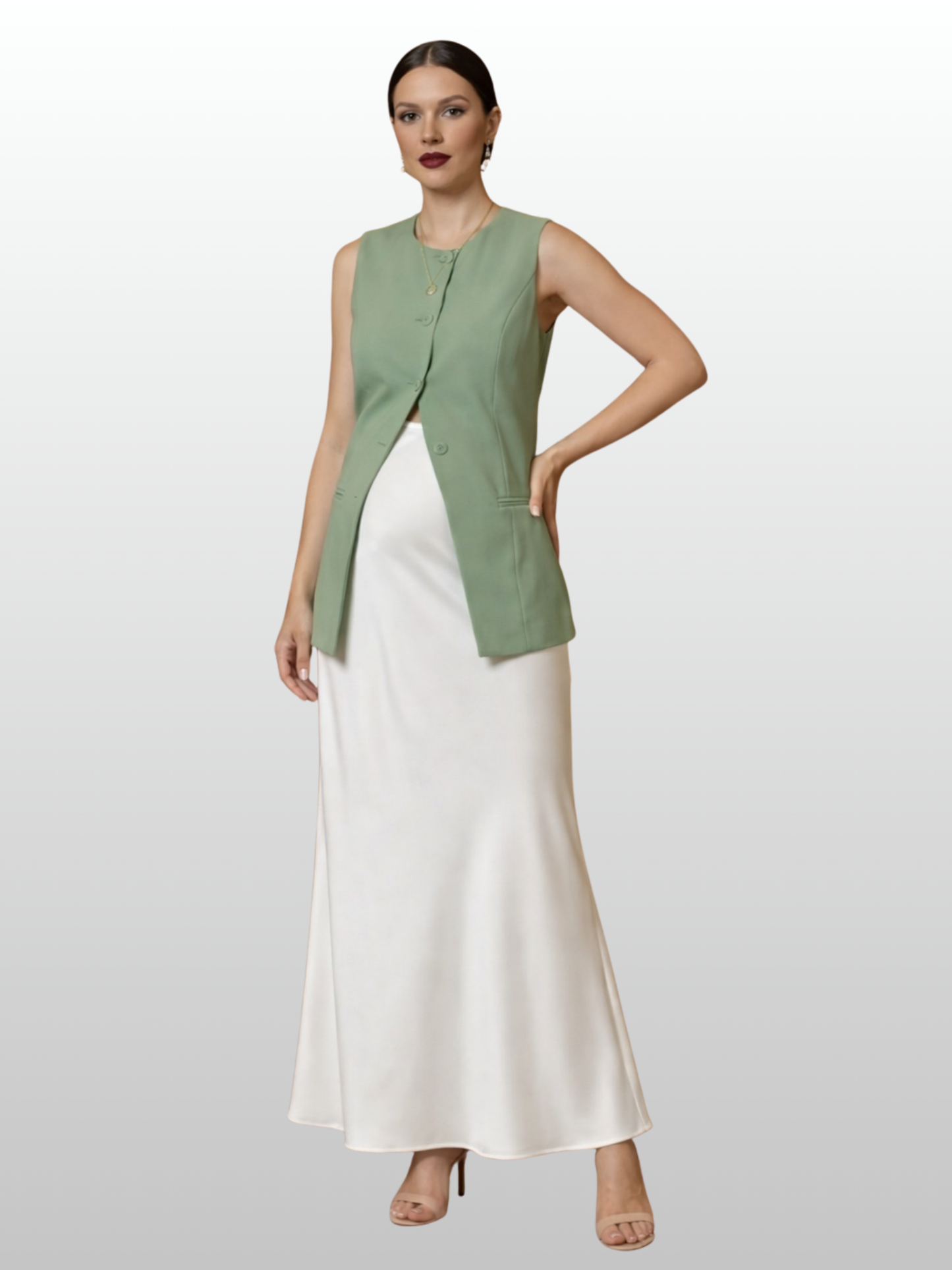 Umstandsweste Business mit Knopfleiste & Peplum-Saum