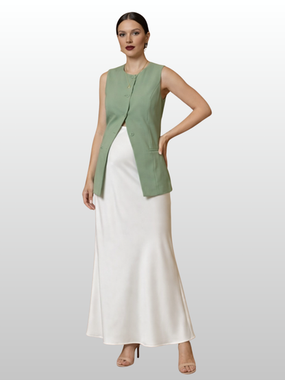 Umstandsweste Business mit Knopfleiste & Peplum-Saum