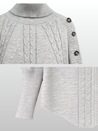 Umstandspullover, Zopfstrick, Relaxed Fit, Elegant, Hochgeschlossen, Büro & Events, Alle Trimester