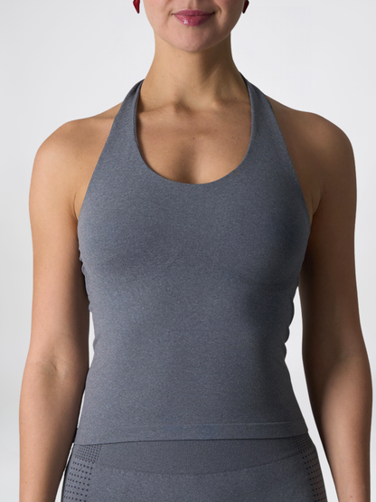 Neckholder-Top nahtlos als Crop Top mit breitem Nackenband