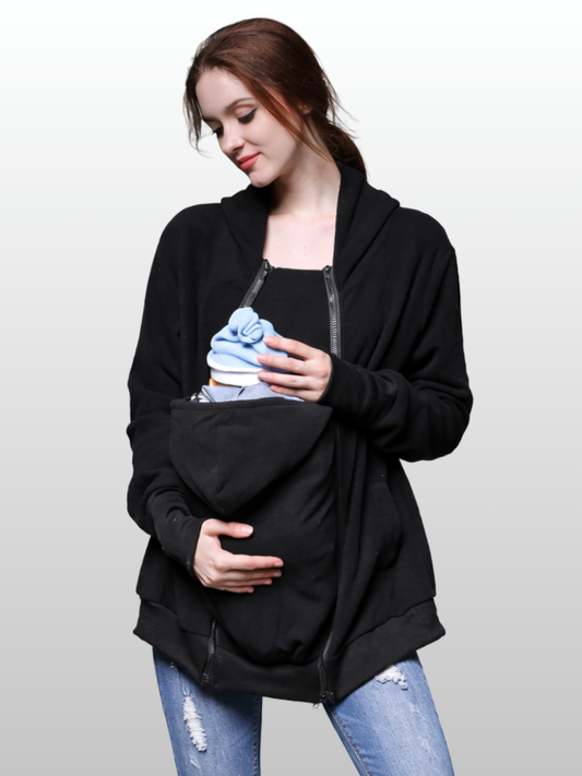 Tragejacke, 2-in-1 Fleece, Modularer Einsatz, Vorne & Hinten Tragen, Umstandsjacke, Outdoor