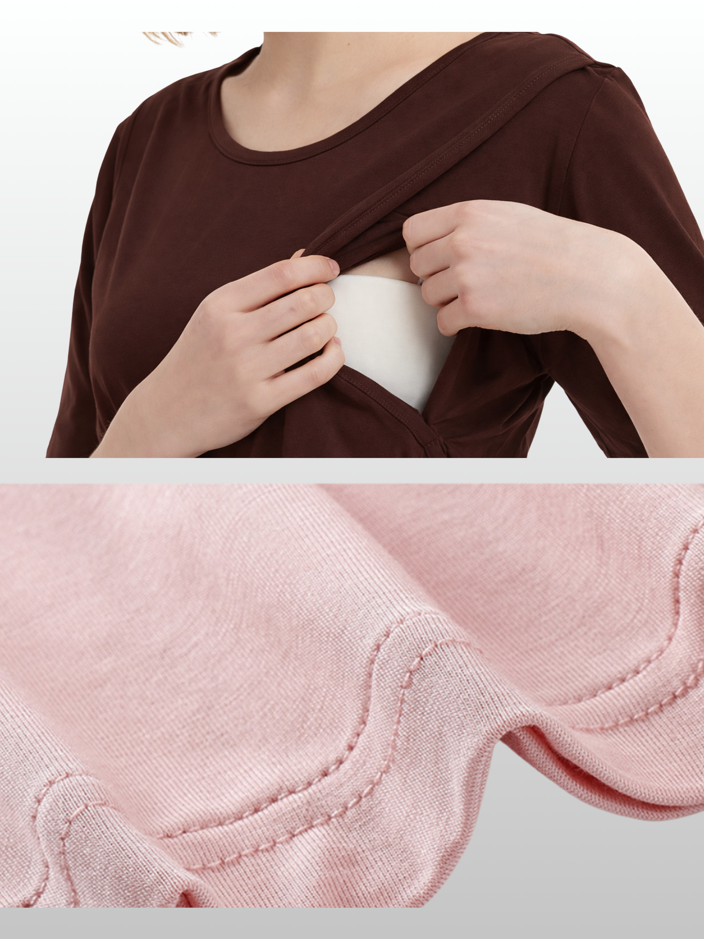 Still-T-Shirt, Versteckter Stillzugang, Weich, Atmungsaktiv, Alltagskleidung, Diskret