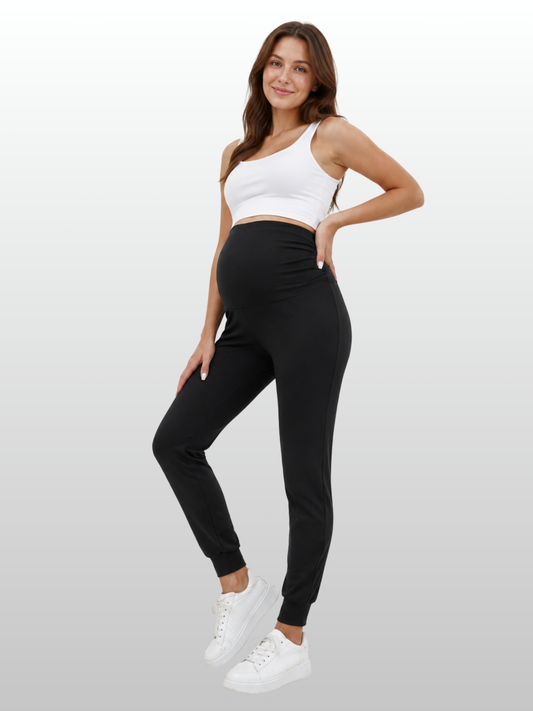 Umstands-Jogginghose, High-Waist, Sportlich, Elastischer Bund, Atmungsaktiv, Alle Trimester, Bewegungsfreiheit