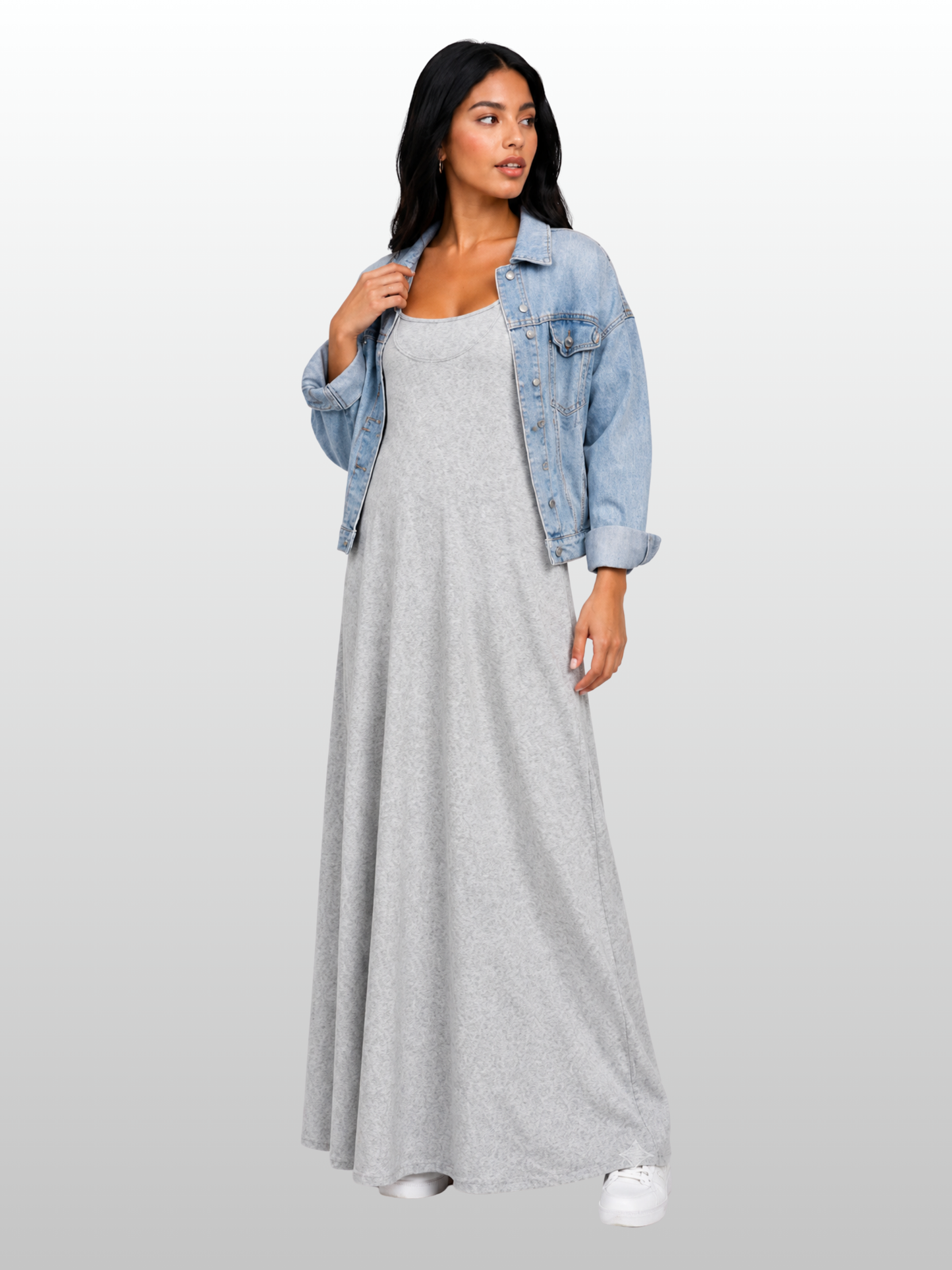 Umstandskleid Maxi Racerback mit Bralette, Zweiteiler, stillfreundlich
