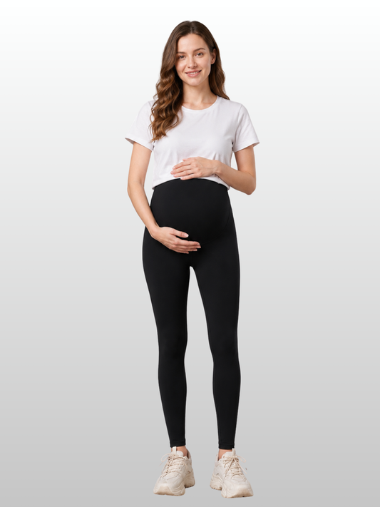 Umstandsleggings All-Trimester Hochbund Bauchstütze, Schwangerschaftsleggings Stretch Elastisch Over-Belly, Bequeme Yoga Leggings