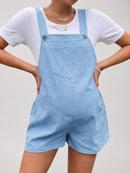 Latzhose Schwangerschaft kurz im Denim-Look, Sommer