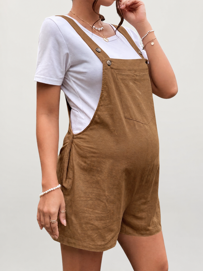 Latzhose Schwangerschaft kurz im Denim-Look, Sommer