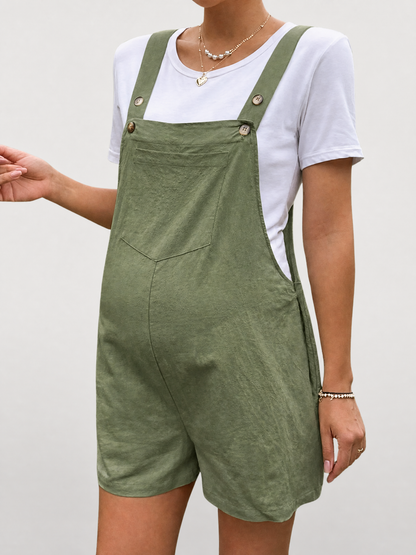 Latzhose Schwangerschaft kurz im Denim-Look, Sommer