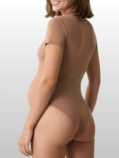 Umstandsmode, Nahtloser Umstands Body, Snap Verschluss, Dehnbar, Atmungsaktiv