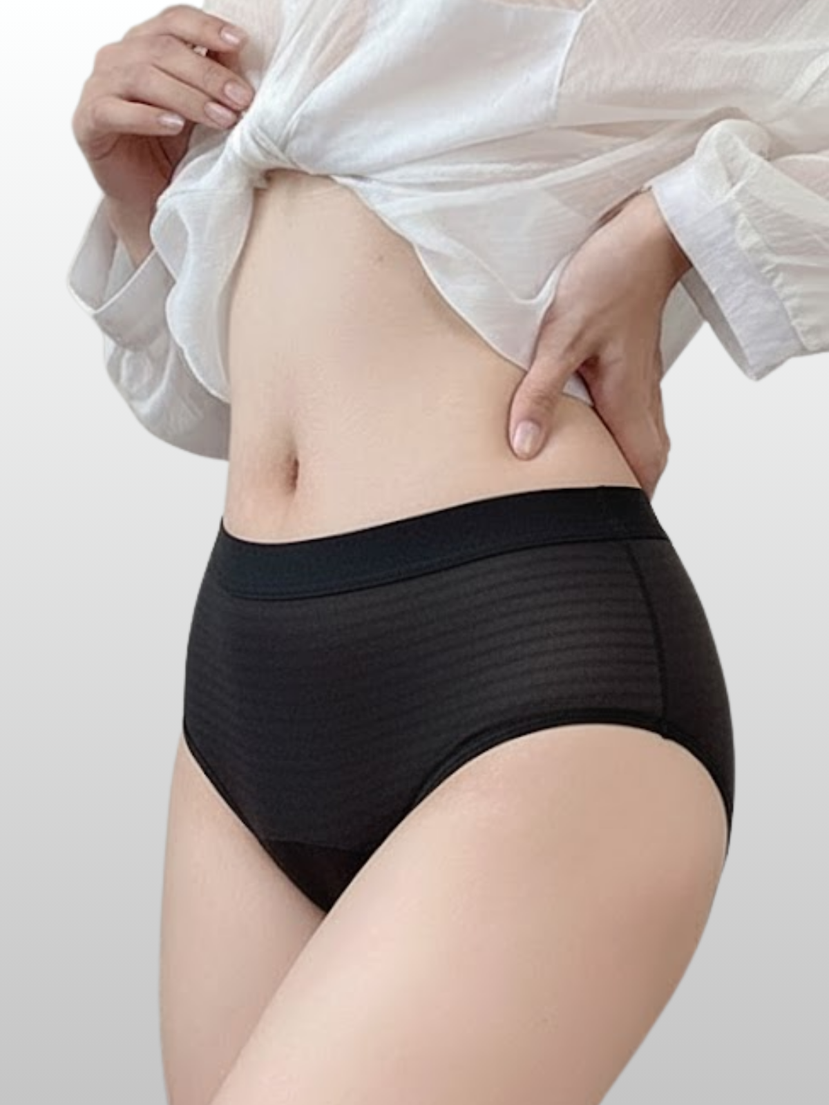 Periodenunterhose Baumwolle mit 3-Schicht-Schutz, High-Waist
