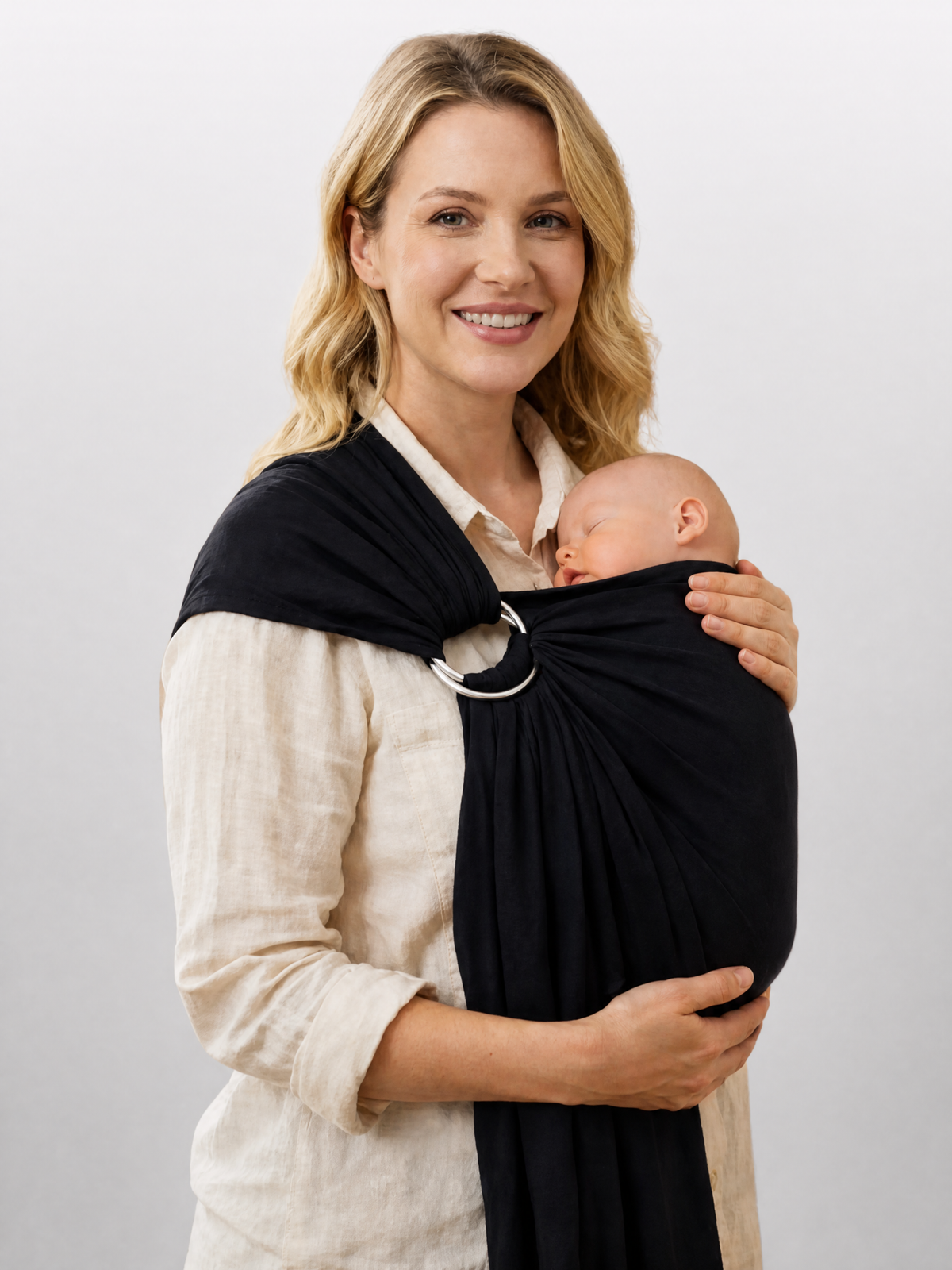 Ring Sling Babytrage für Neugeborene aus Leinen-Baumwolle