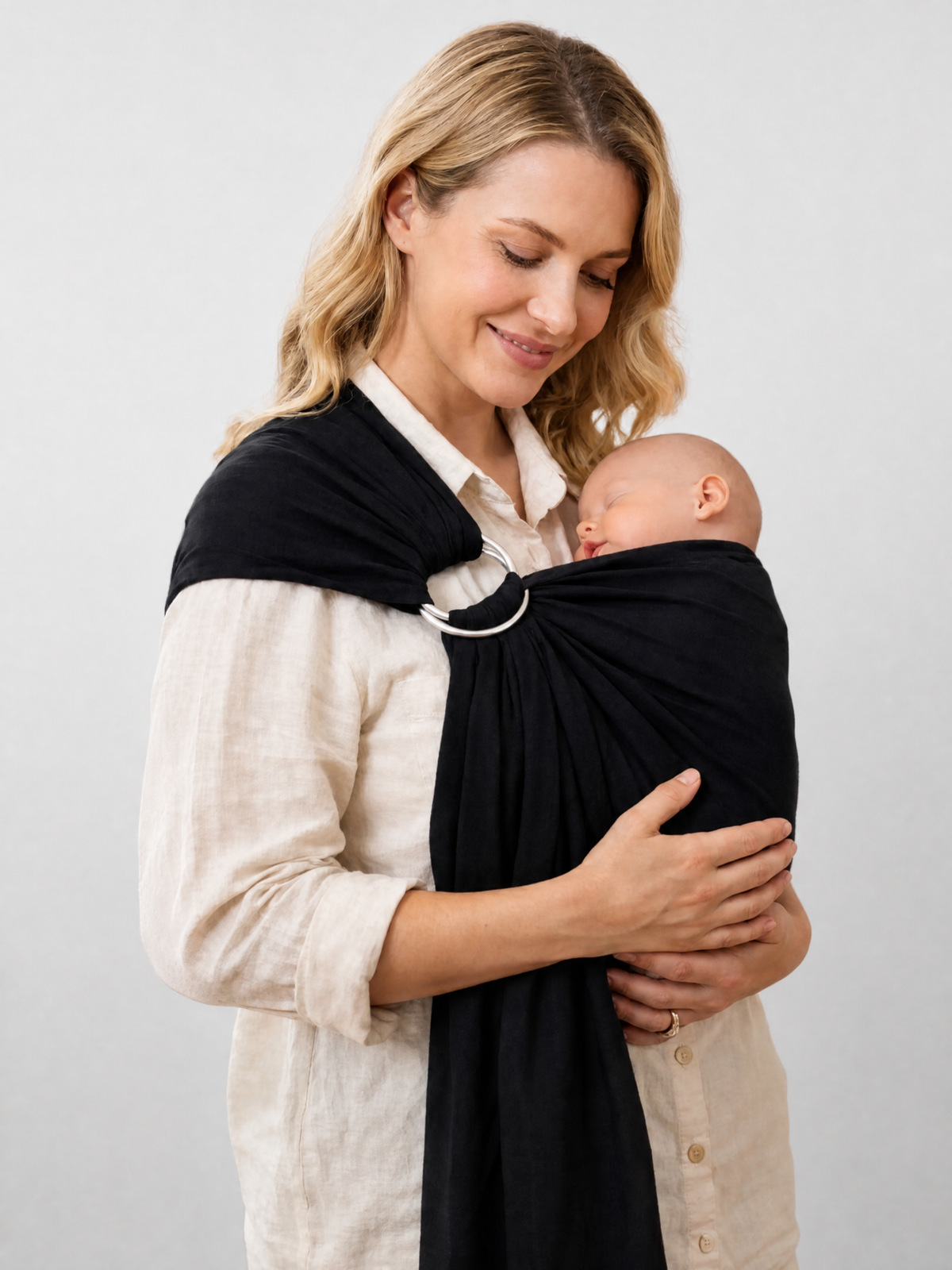 Ring Sling Babytrage für Neugeborene aus Leinen-Baumwolle