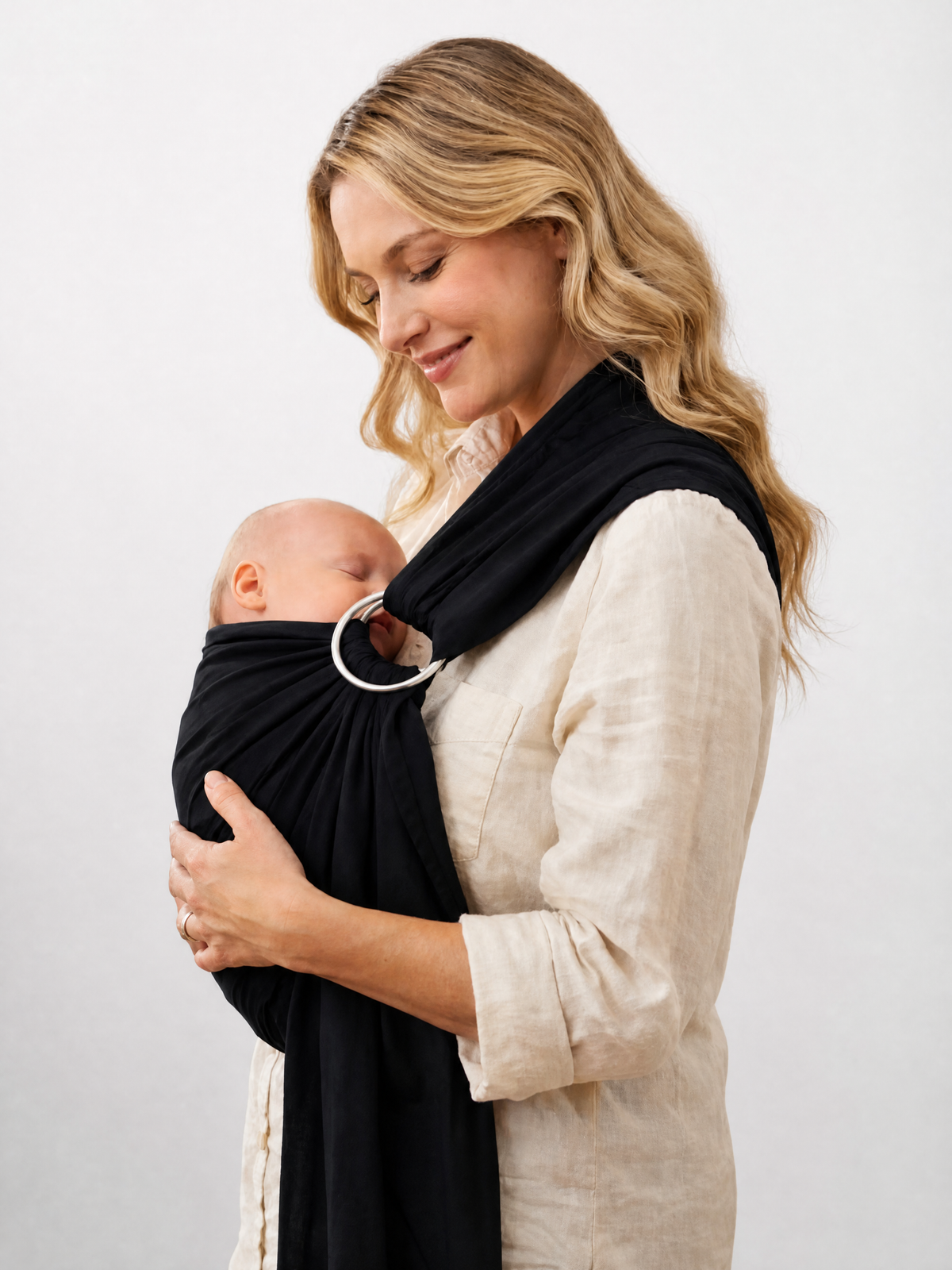 Ring Sling Babytrage für Neugeborene aus Leinen-Baumwolle