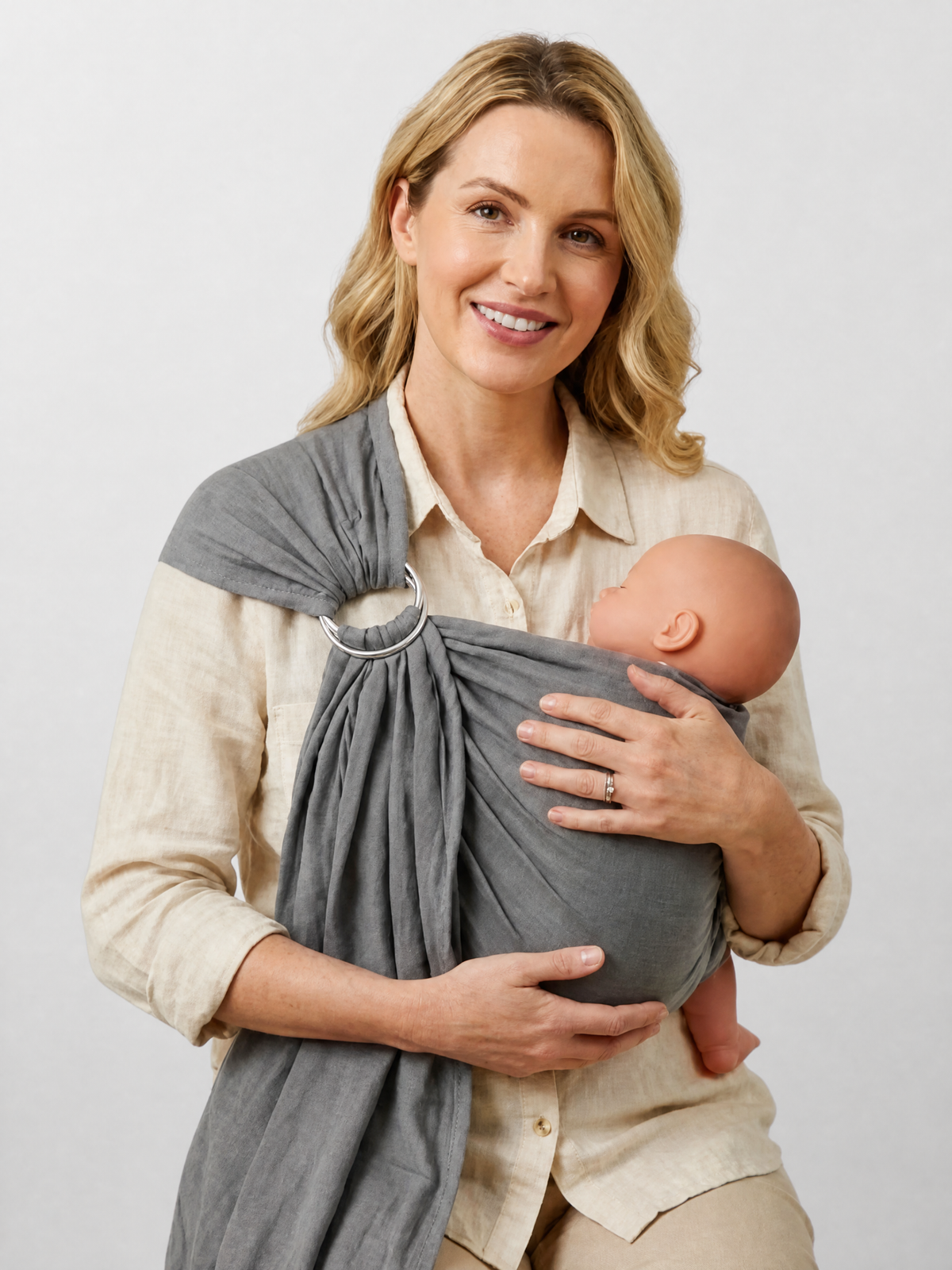 Ring Sling Babytrage für Neugeborene aus Leinen-Baumwolle