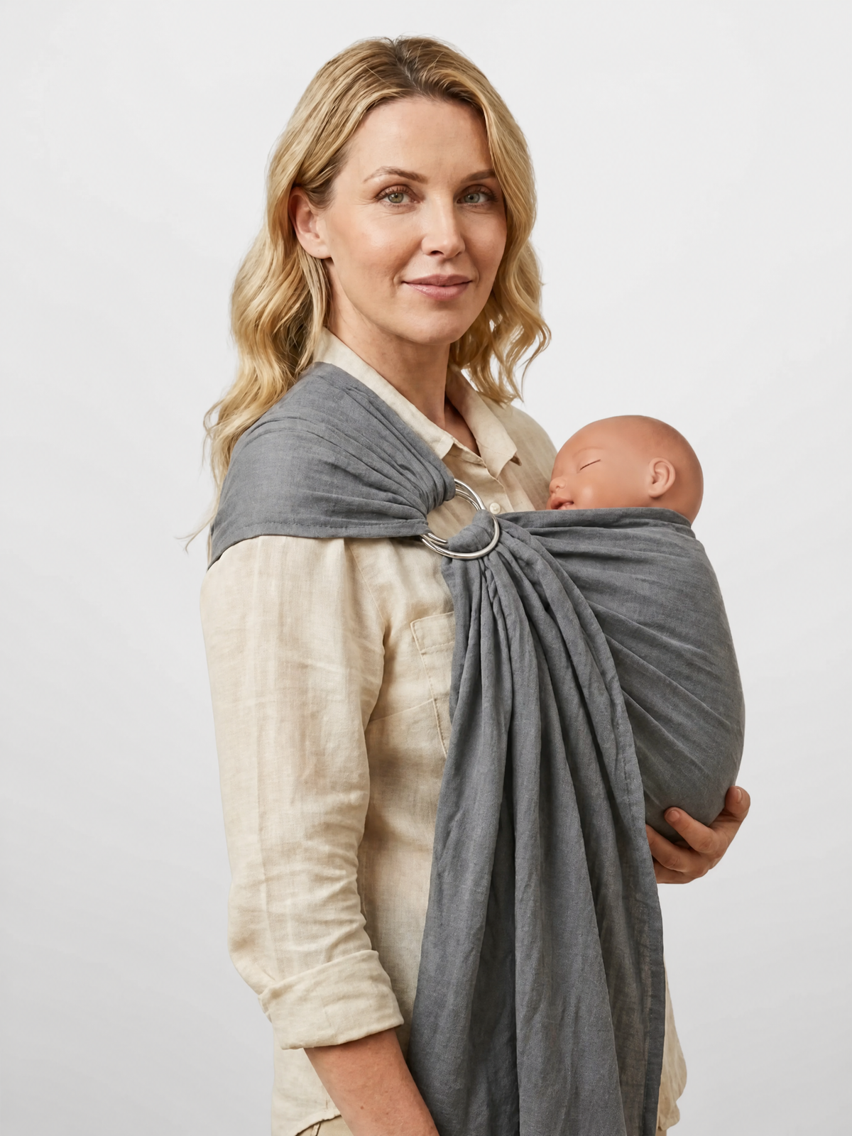Ring Sling Babytrage für Neugeborene aus Leinen-Baumwolle