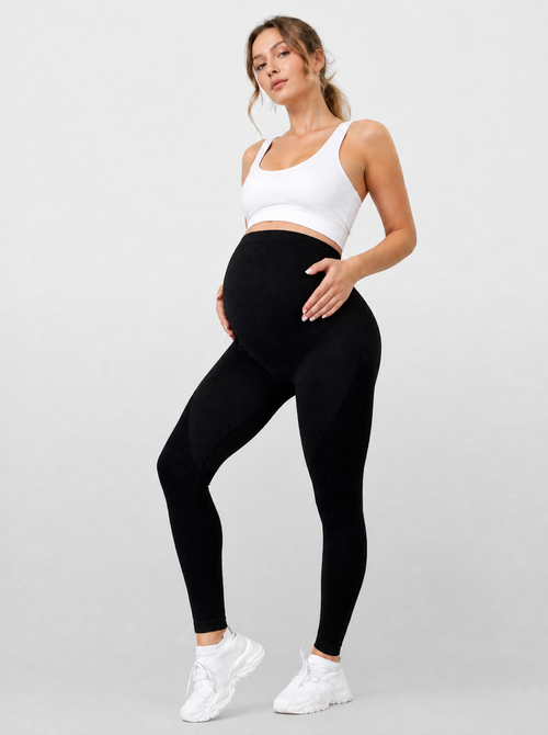 Leggings für die Schwangerschaft mit Über-Bauch-Panel für Sport und Yoga