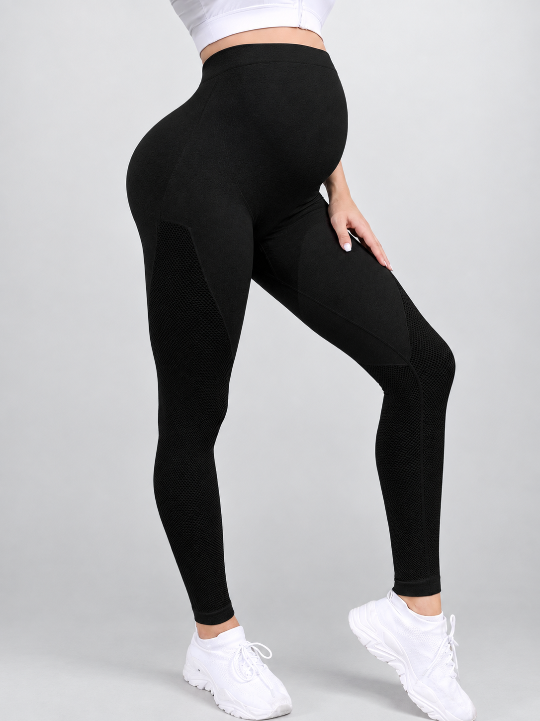 Leggings für die Schwangerschaft mit Über-Bauch-Panel für Sport und Yoga
