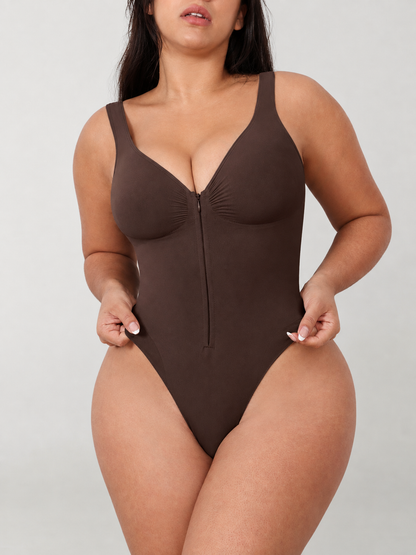 Shapewear-Body mit Reißverschluss vorn und Herzausschnitt