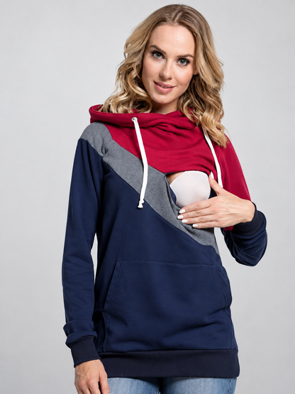 Umstands-Hoodie mit verstecktem Reißverschluss zum Stillen