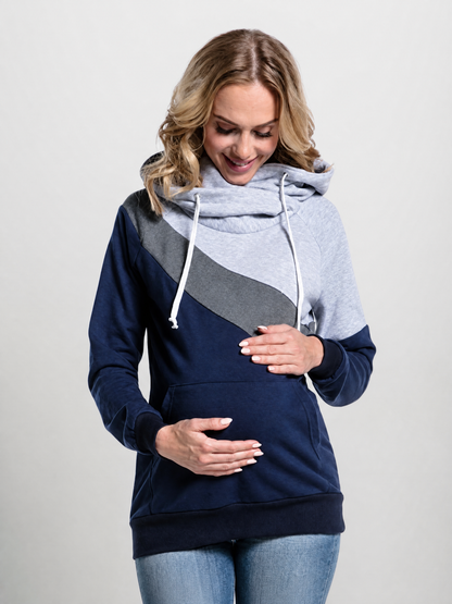 Umstands-Hoodie mit verstecktem Reißverschluss zum Stillen