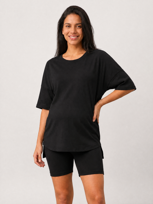 Umstands-Set: Oversized-Top & Radlerhose, Lounge