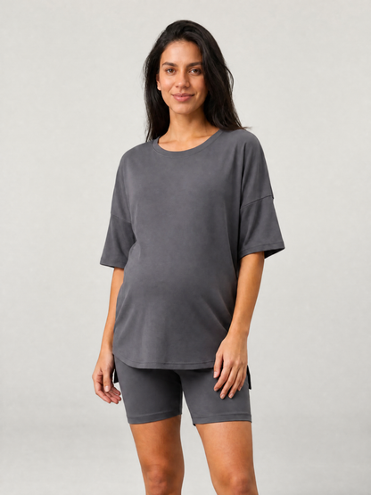 Umstands-Set: Oversized-Top & Radlerhose, Lounge