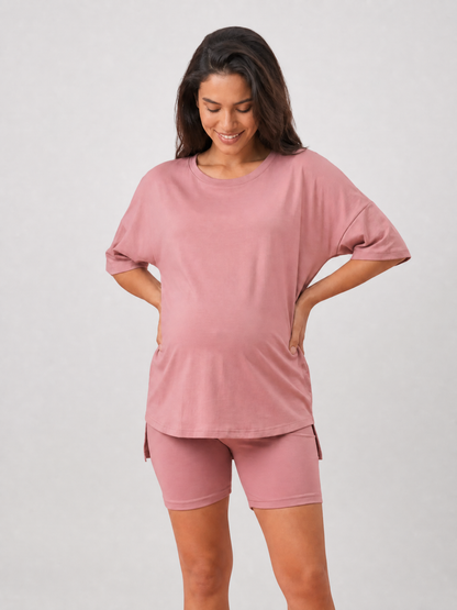 Umstands-Set: Oversized-Top & Radlerhose, Lounge