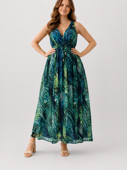 Umstandskleid Maxi Boho mit Blumenmuster, für Babyparty & Fotoshooting