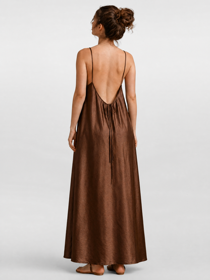 Maxikleid Sommer für die Schwangerschaft rückenfrei mit Schnürung